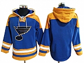 Blues Blank Blue All Stitched Pullover Hoodie